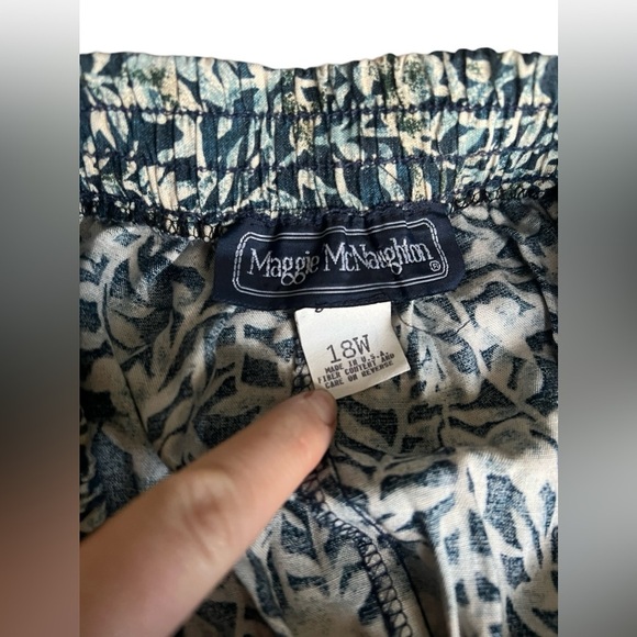 Vintage Maggie McNaughton Midi Skirt Blue Floral Size 18W Cottagecore Bohemian - Picture 3 of 5